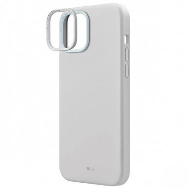 Dėklas Uniq Lino Hue iPhone 15 case 6.1  Magclick Charging light pilkos spalvos 3