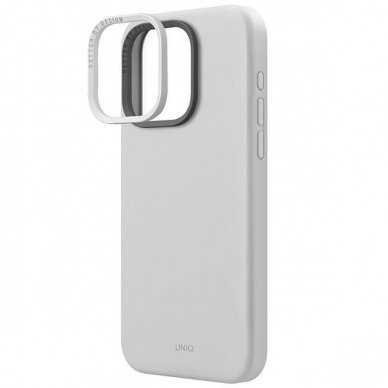 Dėklas Uniq Lino Hue iPhone 15 Pro Max 6.7  case Magclick Charging light pilkos spalvos/chalk pilkos spalvos 2