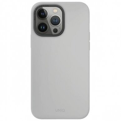 Dėklas Uniq Lino Hue iPhone 15 Pro Max 6.7  case Magclick Charging light pilkos spalvos/chalk pilkos spalvos