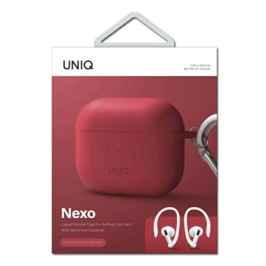 Dėklas Uniq Nexo AirPods 3 gen + Ear Hooks Silicone Bordo 4