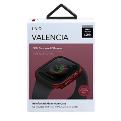 Dėklas UNIQ Valencia Watch 6 44mm / Watch 5 44mm / Watch 4 44mm / Watch SE 44mm laikrodžiams Raudonas 1