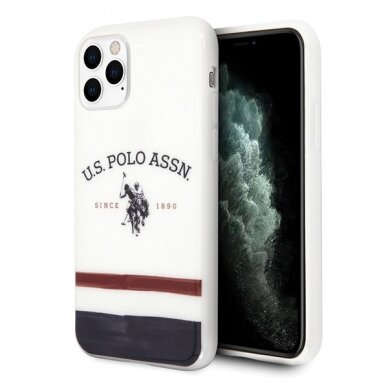 Dėklas Us Polo Ushcn65Pcstrb Iphone 11 Pro Max baltas Tricolor Pattern Collection