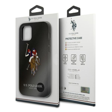 Dėklas Us Polo Ushcp12Lpugflbk Iphone 12 Pro Max 6,7" juodas Polo Embroidery Collection 7