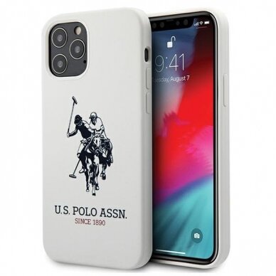 Dėklas Us Polo Ushcp12Lslhrwh Iphone 12 Pro Max 6,7" baltas Silicone Collection