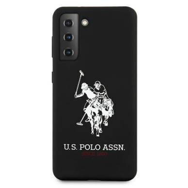 Dėklas US Polo USHCS21SSLHRBK Silicone Logo Samsung Galaxy S21 telefonui juodas 2