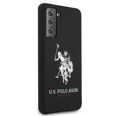 Dėklas US Polo USHCS21SSLHRBK Silicone Logo Samsung Galaxy S21 telefonui juodas 3