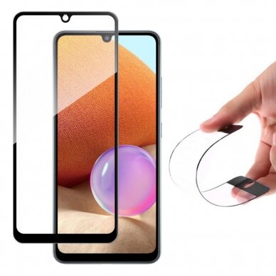 Dėklas Wozinsky Full Cover Flexi Nano Glass Hybrid Screen Protector with frame Samsung Galaxy A42 5G skaidrus