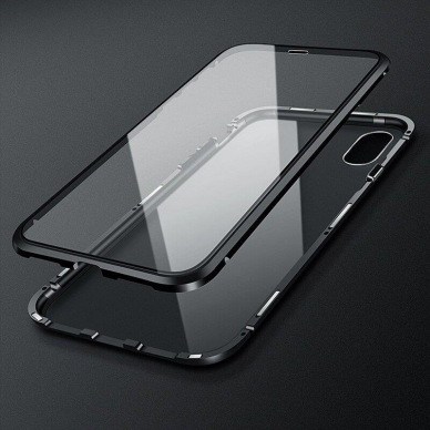 Wozinsky Full Magnetic Case Full Body Front and Back Cover with built-in glass for Samsung Galaxy A72 4G black-transparent 20