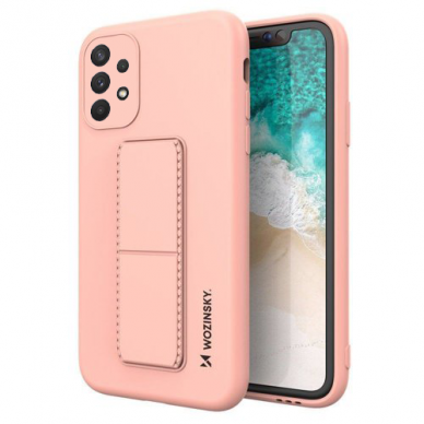 Samsung Galaxy A32 Dėklas Wozinsky Kickstand Case flexible silicone 4G Rožinis