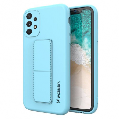 Samsung Galaxy A32 Dėklas Wozinsky Kickstand Case flexible silicone sung Galaxy A32 4G Šviesiai mėlynas