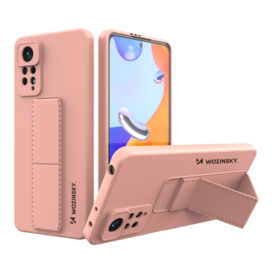 Dėklas Wozinsky Kickstand Silicone Xiaomi Poco X4 Pro 5G Rožinis 1