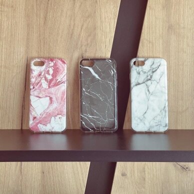 Dėklas Wozinsky Marble Samsung Galaxy A22 4G Baltas 3