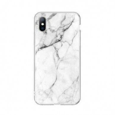 Dėklas Wozinsky Marble TPU Samsung Galaxy S21+ 5G (S21 Plus 5G) baltas 2