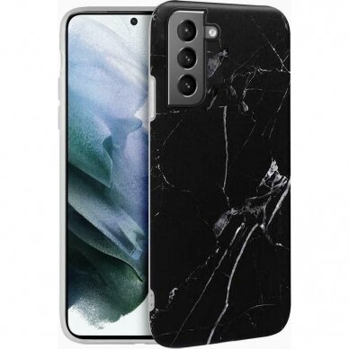 Dėklas Wozinsky Marble TPU Samsung Galaxy S21+ 5G (S21 Plus 5G) juodas