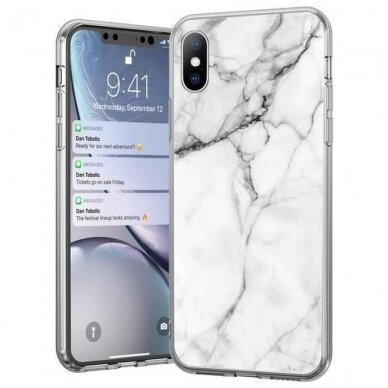 Dėklas Wozinsky Marble TPU Samsung Galaxy S21 Ultra 5G baltas 1