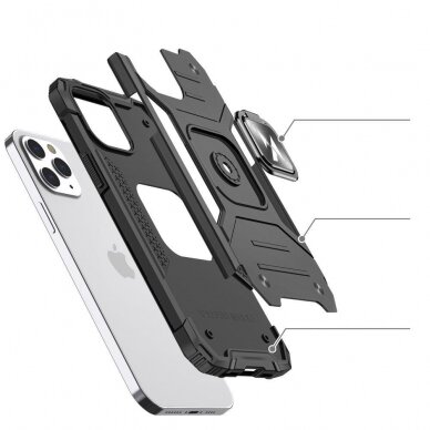 Dėklas Wozinsky Ring Armor Case iPhone 13 mini sidabrinis 2