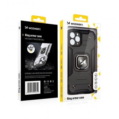 Dėklas Wozinsky Ring Armor Case iPhone 13 mini sidabrinis 7