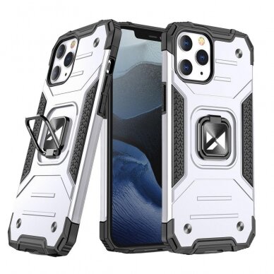 Dėklas Wozinsky Ring Armor iPhone 13 Pro Sidabrinis