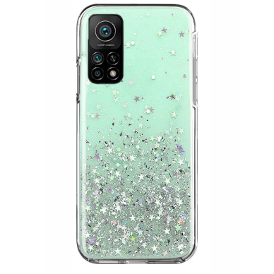 Dėklas Wozinsky Star Glitter Shining Xiaomi Mi 10T Pro / Mi 10T Žalias