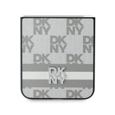 DKNY Checkered Pattern Printed Stripes Dėklas Samsung Galaxy Z Flip 6 - Beige 4