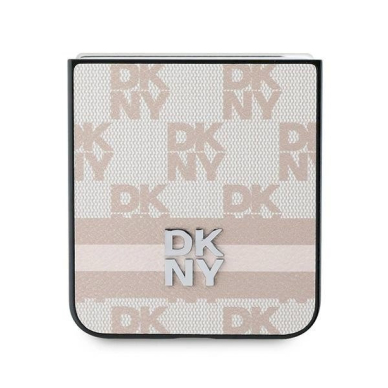 DKNY Checkered Pattern Printed Stripes Dėklas Samsung Galaxy Z Flip 6 - rožinis 4