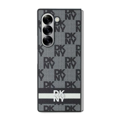 DKNY Checkered Pattern Printed Stripes Dėklas Samsung Galaxy Z Fold 6 - Juodas 1