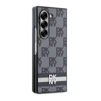 DKNY Checkered Pattern Printed Stripes Dėklas Samsung Galaxy Z Fold 6 - Juodas 4