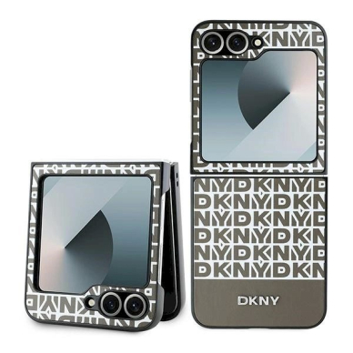 DKNY Repeat Pattern Bottom Stripe Dėklas Samsung Galaxy Z Flip 6 - Rudas