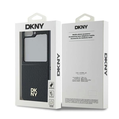 DKNY Repeat Pattern Stack Logo Dėklas Samsung Galaxy Z Flip6 - Juodas 7