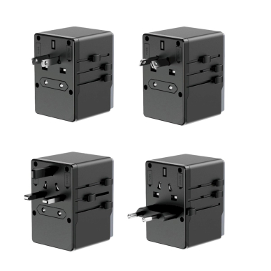 Dudao A65Pro 65W EU / US / JP / AUS / UK travel adapter 2x USB-C 2x USB-A - Juodas 1