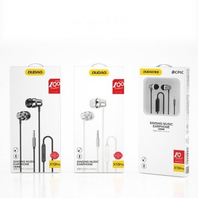 Dudao in-ear earphone 3,5 mm mini jack headset with remote control silver (X10 Pro silver) 1