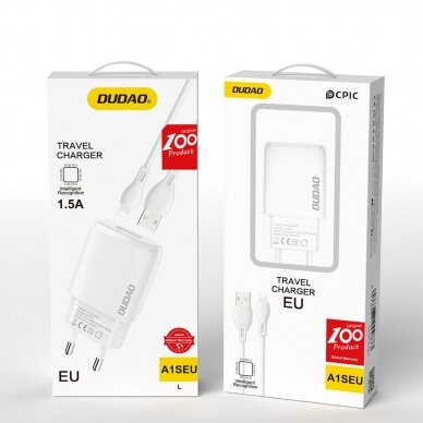 Dudao USB-A 7.5W charger + USB-A cable - Lightning 1m white (A1sEUL) 4