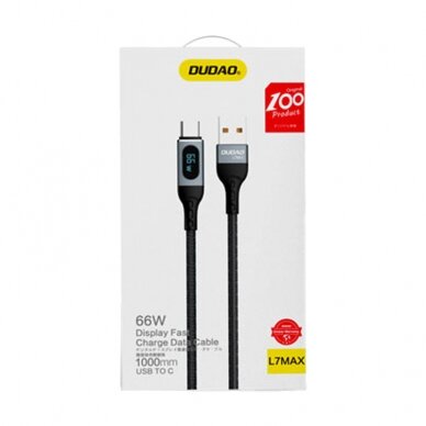 Dudao USB cable - USB Type C fast charging PD 66W black (L7Max) 4