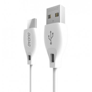 Dudao USB Type C data charging kabelis 2.1A 1m Baltas (L4T 1m baltas)