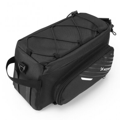 Dviračio Bagažinės Krepšys Wozinsky Bicycle Bike Pannier Bag Rear Trunk Bag with Shoulder Strap 9L Juodas (WBB22BK) 1