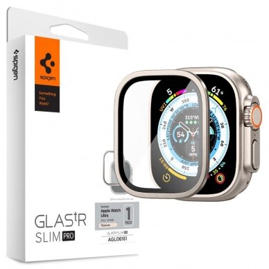 Ekrano apsauga Spigen GLAS.TR SLIM PRO Apple Watch ULTRA (49 MM) TITANIUM