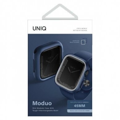 Ekrano apsauga UNIQ etui Moduo Apple Watch Series 4/5/6/7/8/9/SE 44/45mm Pilka - mėlyna 4