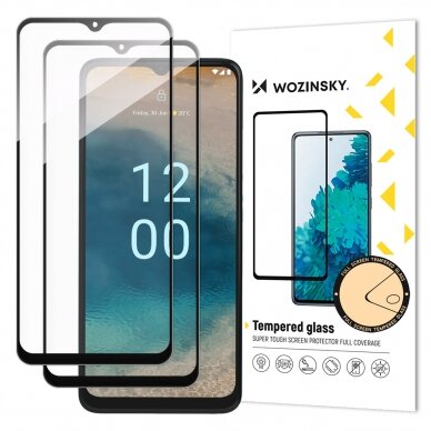 Ekrano apsauga Wozinsky Full Glue Tempered Glass Nokia G22 Juodais kraštais 2vnt.