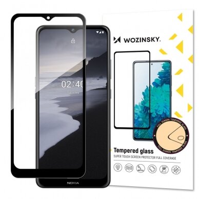 Ekrano apsauga Wozinsky Tempered Glass Nokia 2.4 Juodais kraštais (tinka su dėklu)