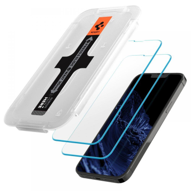 Ekrano Apsauginis Stiklas SPIGEN GLAS.TR ”EZ FIT” 2vnt. IPHONE 13 / 13 PRO 1