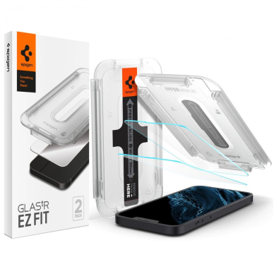 Ekrano Apsauginis Stiklas SPIGEN GLAS.TR ”EZ FIT” 2vnt. IPHONE 13 / 13 PRO