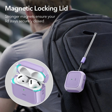 ESR Orbit Halolock MagSafe Dėklas Apple AirPods 4 - violetinis 1