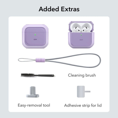 ESR Orbit Halolock MagSafe Dėklas Apple AirPods 4 - violetinis 7