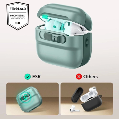 ESR Pulse Halolock Magsafe Dėklas AirPods 4 - žalias 3