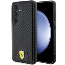 Ferrari Carbon Stitched Bottom Dėklas Samsung Galaxy S24 - Juodas