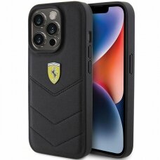 Ferrari Quilted Metal Logo case for iPhone 15 Pro - black