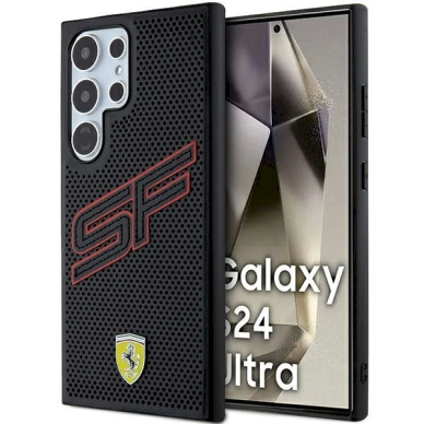 Ferrari Big SF Perforated Dėklas Samsung Galaxy S24 Ultra - Juodas