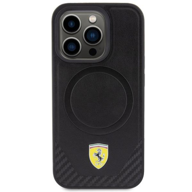 Ferrari Carbon Metal Logo MagSafe case for iPhone 15 Pro - black 2