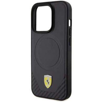 Ferrari Carbon Metal Logo MagSafe case for iPhone 15 Pro - black 5