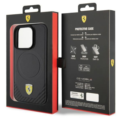 Ferrari Carbon Metal Logo MagSafe case for iPhone 15 Pro - black 7